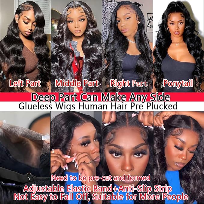 13x6 Body Wave Lace Front Wigs Human Hair Pre Plucked 200% Density HD Lace Front Wigs Human Hair for Women 10A Glueless Wig 26 Inch