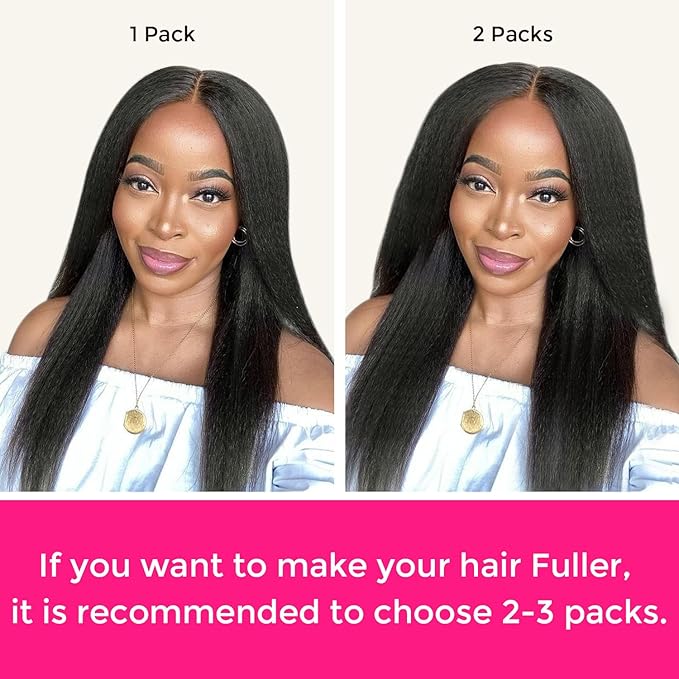 Lashey Hair Extensions Real Human Hair Kinky Straight 110g Natural Black Hair Extensions Seamless Clip in Human Hair Extensions 20 Inch Natural and Soft Invisi Edge Hair for Women