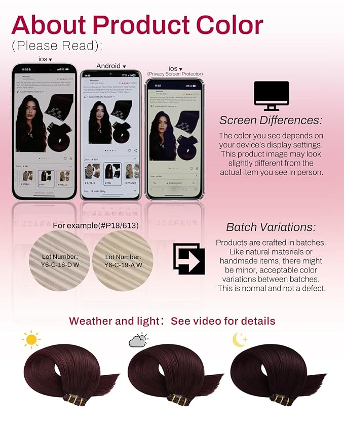 Moresoo Burgundy Human Hair Clip in Extensions Double Weft Wine Red Hair Extensions Clip in Human Hair Red Wine #99J Full Head Set 7Pieces 120G 24inch