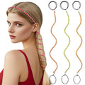 3 Packs Ponytail Holders Hair Ties for Women, Spiral Pony Tails Elastic Braided Hair Holders for Gym Swimming Sports (3pcs25"colorful36)