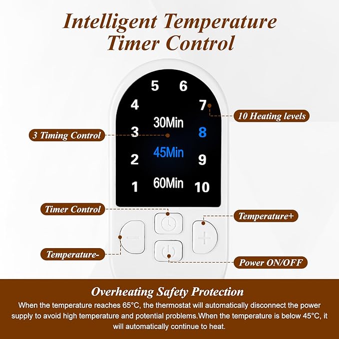 Heated Cap for Deep Conditioning: Upgraded Extra Large 10-Level Fast Heating 3 Time Settings Hair Steamer Cap for Natural Black Hair Portable Thermal Steam Cap for Home Hair Treatment - Deep Black