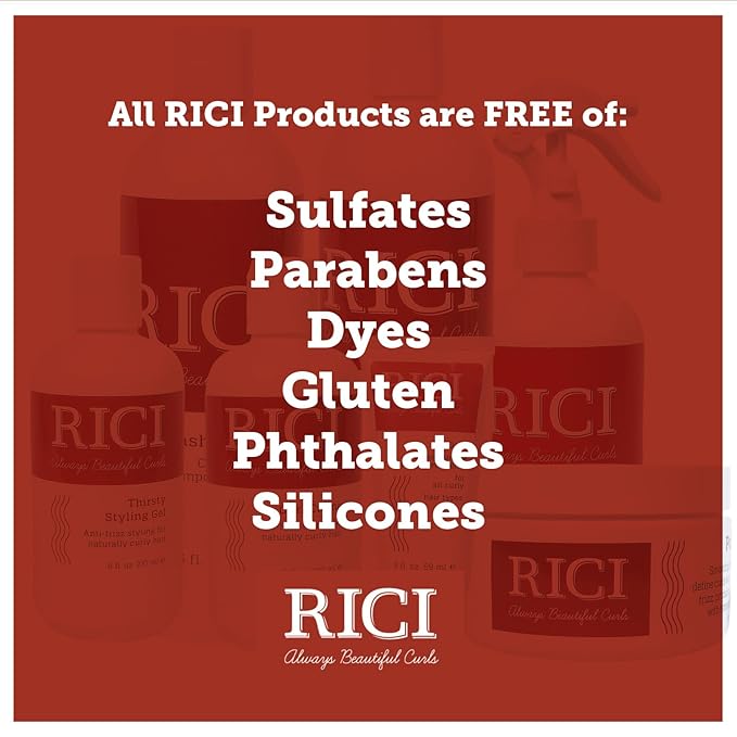 RICI Memory Setting Spray for Curly Hair | 8 Ounce | Naturally Formulated to Prevent Frizz for All Types of Curly Hair | Patented Formula Made in the USA