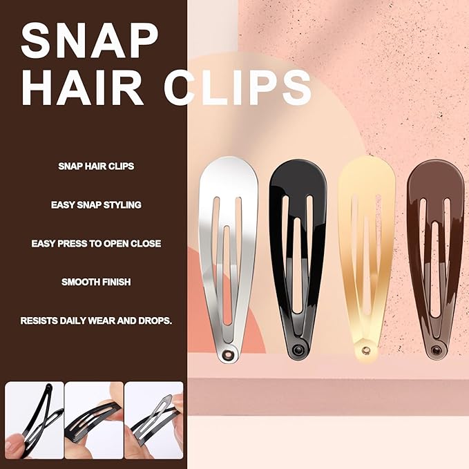 YGDZ Bobby Pins Set, Hair Pins, Hair Clips Kit, 2Inch Bobby Pins Brown Hair, Black, Blonde Hair, U Shaped Hair Pins for Buns, French Pins, Snap Hair Clips, Hair Barrettes, Hair Accessories for Women
