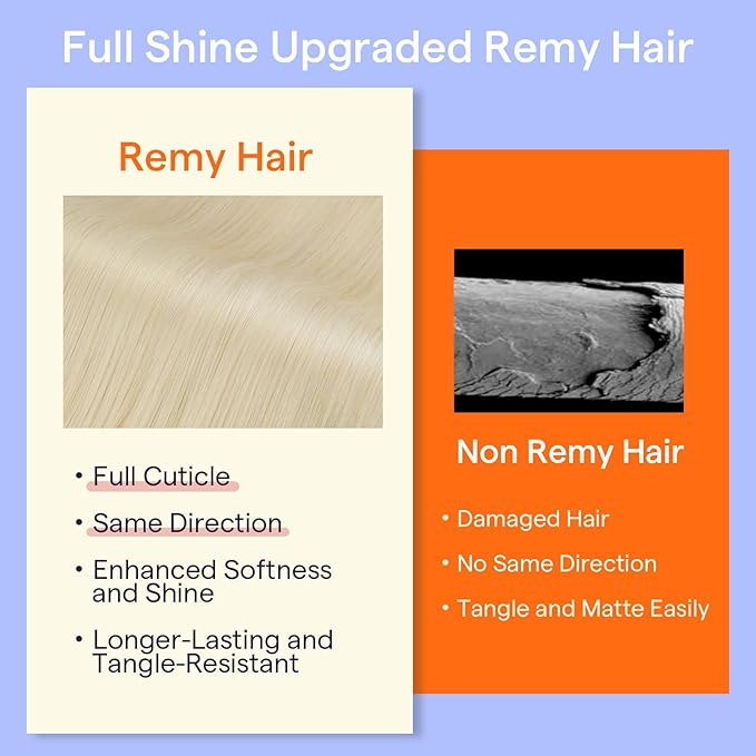 Full Shine Platinum Blonde Clip in Hair Extensions 22 Inch Hair Clip in Extensions Blonde Seamless Hair Extensions Remy Human Hair 7 Pcs 120 G