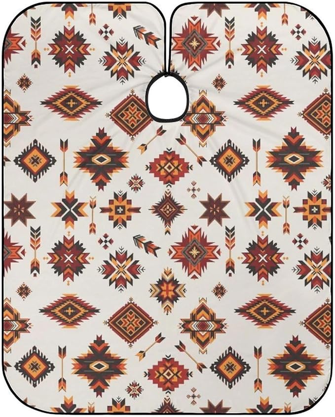 Extra Long Hair Styling Cape, Professional Hair Cutting Apron Navajo Aztec Pattern Shampoo Cutting Household Capes Wrap for Hair Cutting Styling