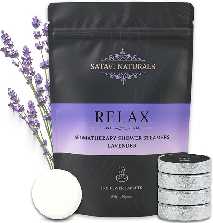 Shower Steamers 15 Pack – Aromatherapy Shower Bombs for Stress Relief - Spa Self Care Gift Set, Holiday Stocking Stuffers for Women & Men - Lavender