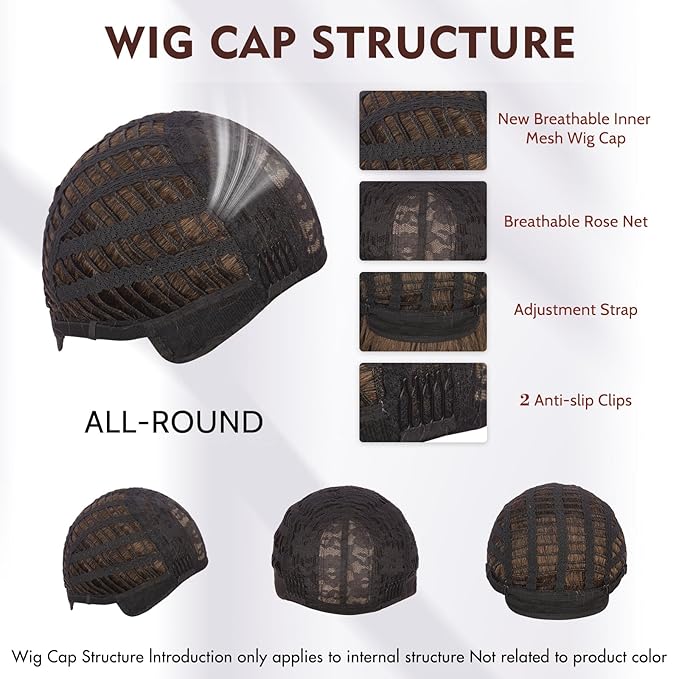 Wig with Bangs for Women | 16 Inch Layered Body Wave Synthetic Wig | Heat Resistant Yaki Fiber Natural Looking Shoulder Length Wigs | Synthetic Wig for Daily Wear - Auburn Mix Dark Brown