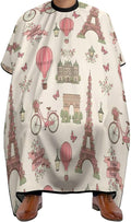 Barber Cape Pink Paris Eiffel Tower Hair Cutting Cloak, Adjustable Salon Cape Apron for Barber Salon, Barber Aceessories