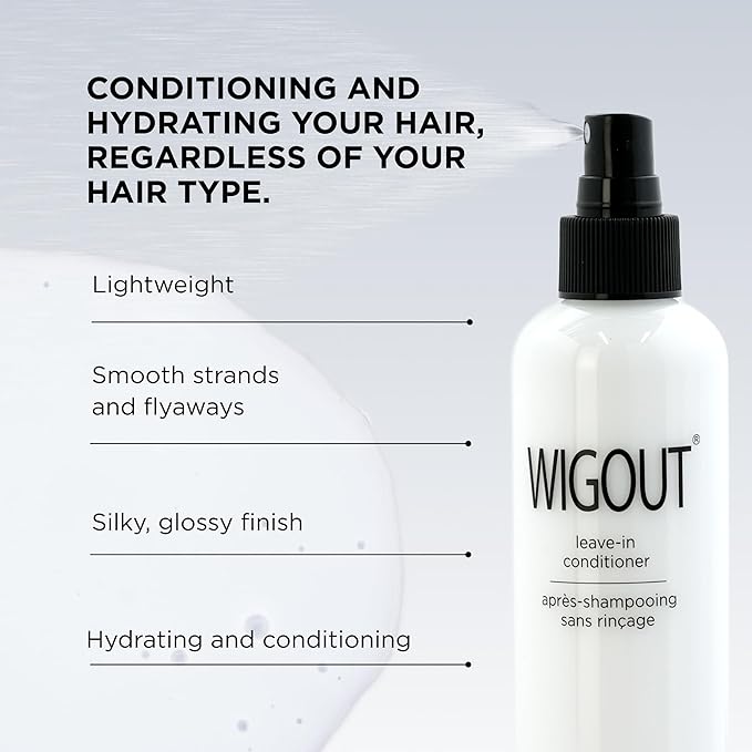 Style Factor WIGOUT Leave-In Conditioner Spray – Lightweight Hydrating & Conditioning Mist Controls Frizz, Adds Shine & Softness For Dry Damaged Hair No-Rinse Formula for All Hair Types - Pink