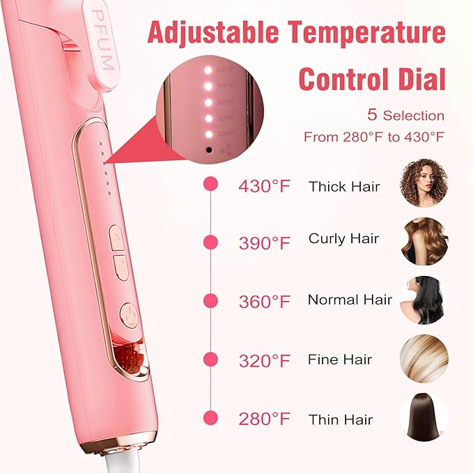 2 in 1 Hair Straightener and Curler, Dual Voltage & Adjustable Temps 360° Curling Wand - Titanium Flat Iron Hair Straightener for Long-Lasting Curls and Straightener, Airflow Styler Curling Iron