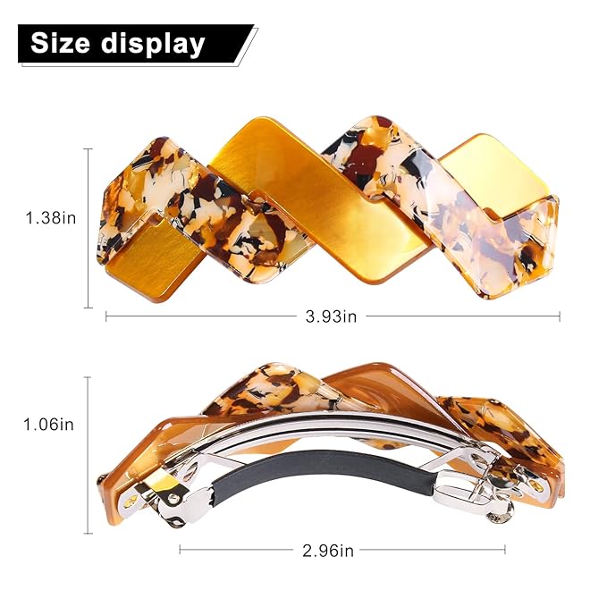 3 Pcs Barrettes for Women - Large French Hair Pins, Retro Clasps for Thick Hair Accessories (mahua5)
