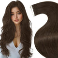 LaaVoo Tape in Hair Extensions Human Hair Brown Tape in Extensions Invisible Hair Extensions Tape on Human Hair for Women 28inch 20pcs 65g