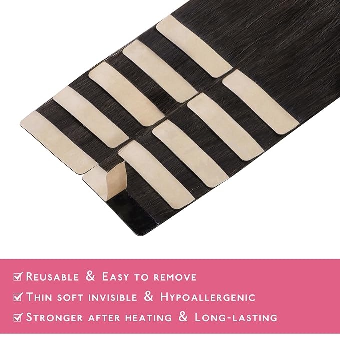 WENNALIFE Tape in Hair Extensions Human Hair Balayage Dark Brown Mixed Chestnut Brown Tape in Extensions, 10pcs 30g 22 inch Remy Invisible Tape Ins Straight Soft Real Human Hair Tape in Extensions