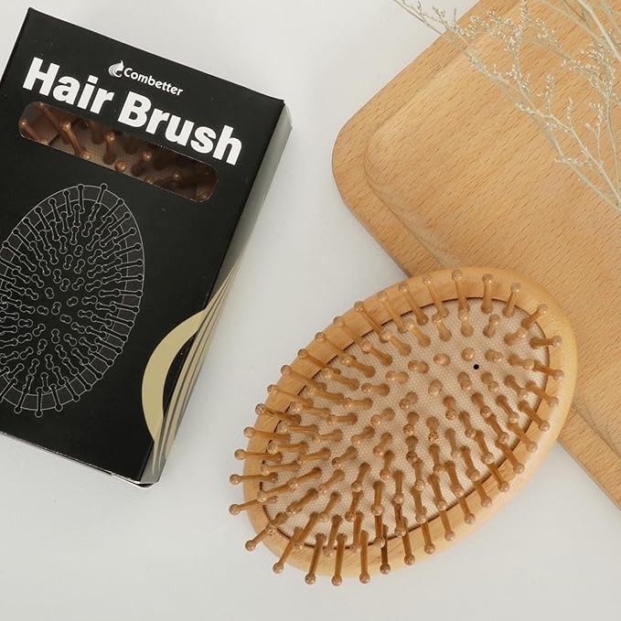 Bamboo Hair Brush(No handle), Massaging Scalp, Detangling Brush for Hair Growth for Women, Men &Kids, Eco-friendly Natural Wooden for All Hair Types