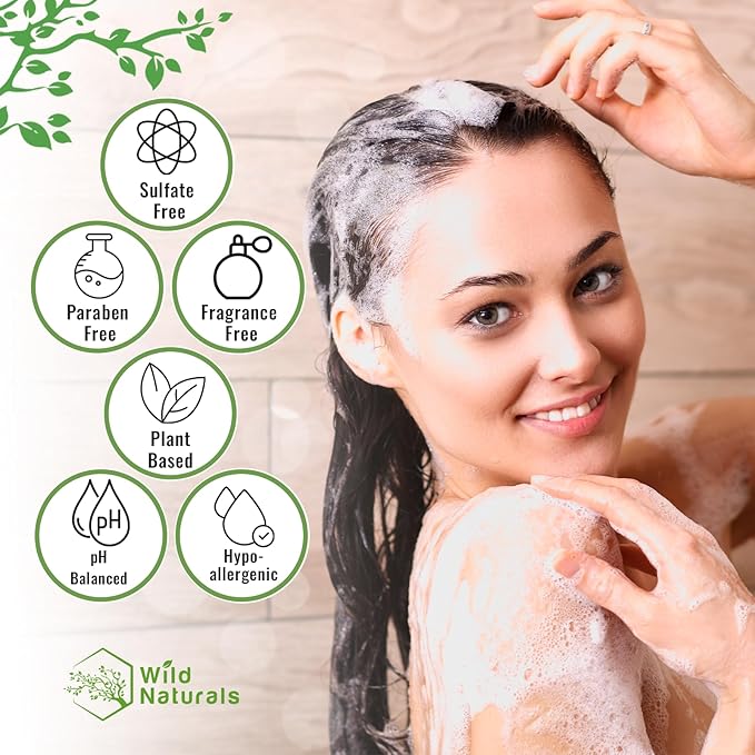 Eczema Manuka Honey Shampoo for Psoriasis and Dry, Itchy Scalp - Natural Hydrating Formula with Aloe Vera & Coconut Oil, Sulfate-Free
