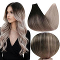 Full Shine Tape in Hair Extensions Human Hair Off Black 1B Ombre 18 Ash Blonde Balayage Tape ins Human Hair Extensions 20Pcs 50G Ombre Seamless Remy Skin Weft Straight 18Inch Tape in Extensions