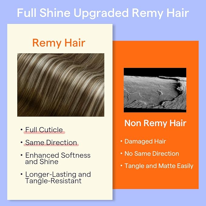 Full Shine Balayage Brown Clip in Hair Extensions Human Hair Brown to Light Brown Mix Light Blonde Remy Hair Extensions Straight Clip in Extensions for Women 20 Inch 7 Pcs 120 G
