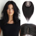 Rich Choices Hair Toppers for Women Real Human Hair 100% Human Remy Toppers NO Bangs for Women with Thinning on Top Clip in Hairpiece 4"x4.7"Lace Base 18 Inch #1B Natural Black
