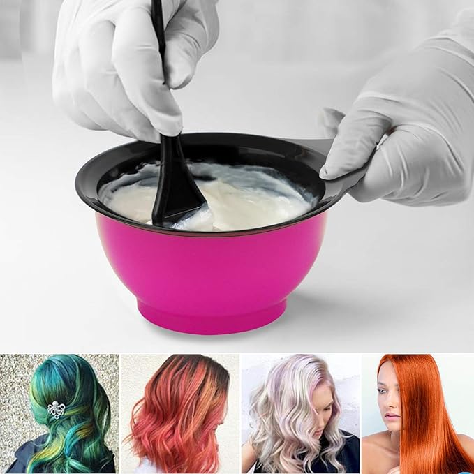 Hair Dye Bowl, Professional Hair Color Bowls, Plastic Mixing Tint Bowl Set Kit, Stackable DIY Hair Dye Tools Assorted Colors for Home and Salon Uses