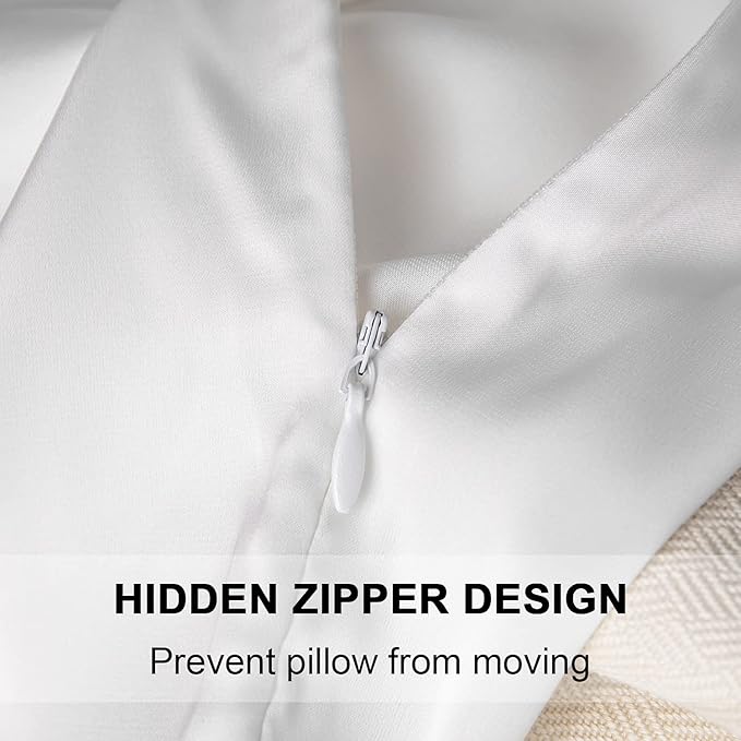 Mulberry Silk Pillowcase for Hair and Skin,King Size Cooling Silk Pillow Case with Hidden Zipper,Allergen Proof Dual Sides Soft Breathable Smooth Silk Pillow Cover for Women(King,White)