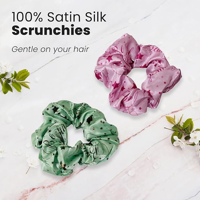 cute design scrunchies for all hair type elastic hair band great for ponytails XL srcunchies set these soft hair ties is great for every occasion (stars)