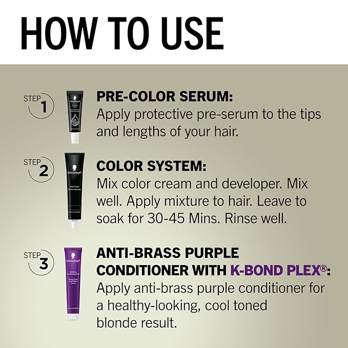 Schwarzkopf Keratin Color Permanent Hair Color, 10.1 Extra Light Ash Blonde, 1 Application-Salon Inspired Permanent Hair Dye, for up to 80% Less Breakage vs Untreated Hair and up to 100% Gray Coverage