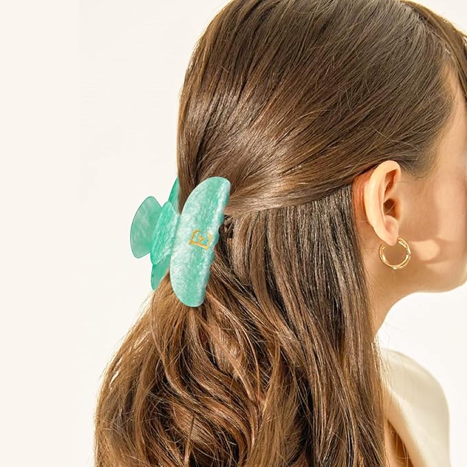 Birthday Gifts for Teens Girls - Initial Letter Hair Clips | Personalized Hair Claws | Birthday Gifts for Women | Christmas Gift for Teens Girls Stocking Stuffers - Green,L