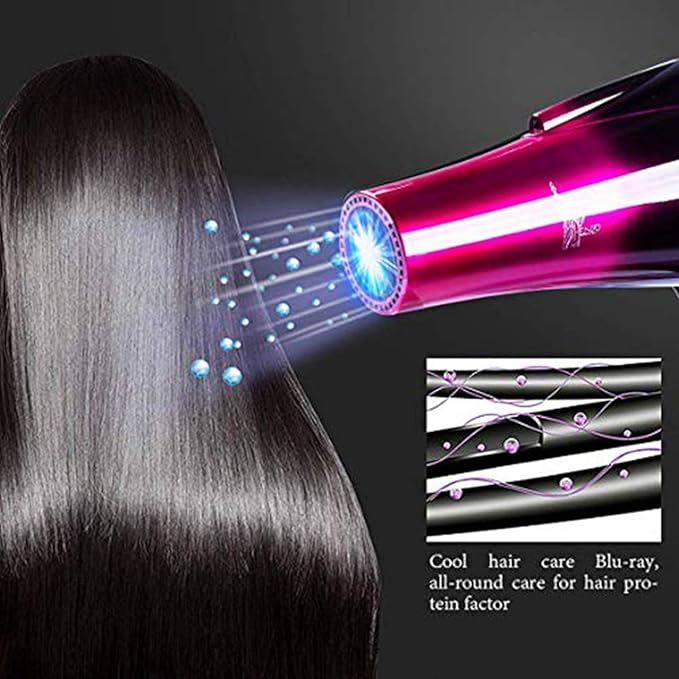 Hair Dryer Professional Blow Dryer Negative Ions 3500W Powerful Fast Drying Low Noise Long Cord Quick Dryer with Nozzle and Diffuser Hair Blow Dryer with 2 Speed and 3 Heat Settings Purple-6