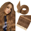 Tape in Hair Extensions Human Hair,14 Inch Human Hair Tape in Extensions 20Pcs Tawny Brown Tape Ins Human Hair Extensions for Women Seamless Tape in Hair Extensions Real Human Hair