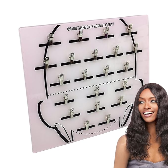 Extension Holder - Wig Sectioning Display Plates, Secure Clip Design, Clip-In Wig Grafting Plate, Time Saving Acrylic Hair Separator Board | Professional Grafting Plate for Hairpieces Home Salon Appl