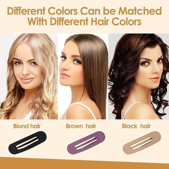 Small Flat Hair Clips for Women Lay Down Clips for Thin Hair Accessories 2.16 Inch 6pack