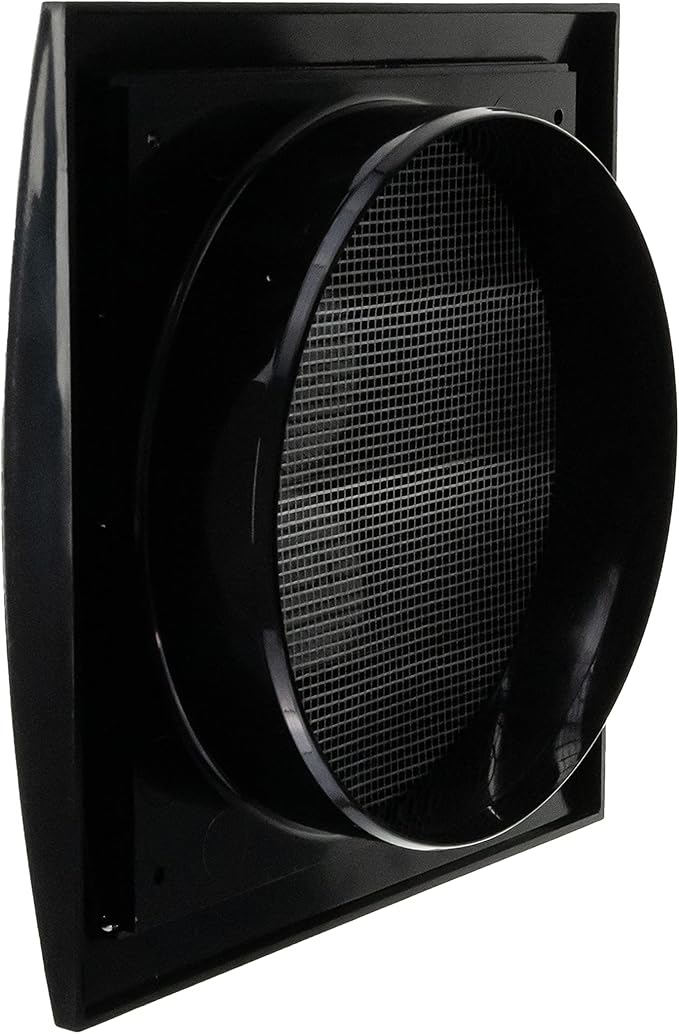 Repa Market 6 Inch Black Dryer Vent Hood/Duct Cover for Walls or Ducting/ABS Plastic Grille with Flaps & Insect Screen/Exhaust and Dryer Vent Covers for Indoor & Outdoor Use