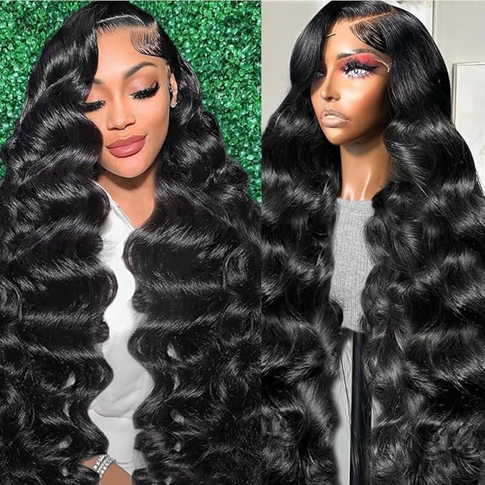 AMIRTY 250 Density 13x6 Lace Front Wigs Human Hair Pre Plucked Real Virgin Human Hair Wig Invisilbe Hairline Tiny Knots Body Wave HD Lace Frontal Wigs 3X Longer Lifespan 22 Inch
