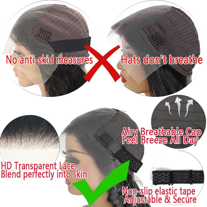 26 Inch 13x6 Lace Front Wigs Human Hair Straight Lace Front Wig Pre Plucked 200 Density Glueless Natural Black Straight Wig Human Hair 13x6 HD Lace Frontal Wigs for Women