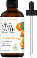 Brazilian Orange Essential Oil – Pure and Natural Orange Citrus Aroma for Diffusers, Aromatherapy, Hair and Scalp Care, Skin Care, Massage Oils, Soap and Candle Making – with Dropper, 4 Oz