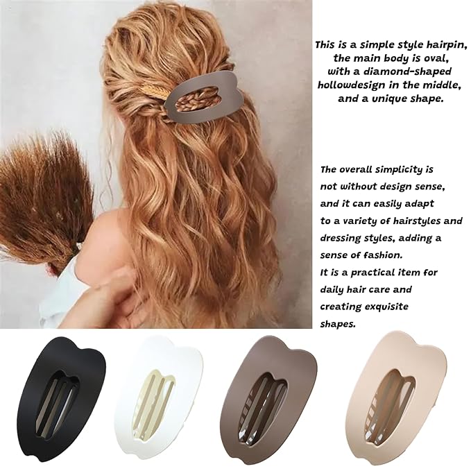 4 PCS Flat Hair Clips, Stylish Classic Hair Barrettes Large Flat Claw Clips, Strong Hold French Hair Clips for Thick and Thin Hair, Accessories for Women Girls