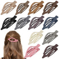 12 Pack French Flat Hair Clips for Women Matte No Crease Flat Claw Clips Curly Hair Clips Strong Hold No-Slip Claw Barrettes for Thick Thin Hair