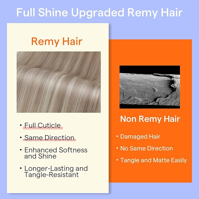 Full Shine Real Human Hair Extensions Clip ins Ash Blonde Highlighted 20 Inch Clip in Hair Extensions Real Human Hair Blonde 7 Pcs 120 G