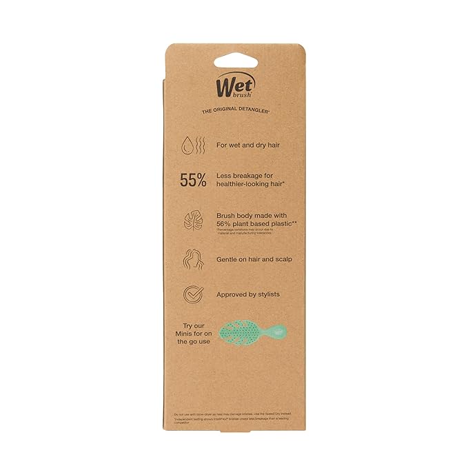 Wet Brush Go Green Curl Detangler Hair Brush, Black, Ultra-Soft IntelliFlex Detangling Bristles Glide Through Tangles with Ease, Great For Curls, No Split Ends & Pain-Free for Wet or Dry Hair