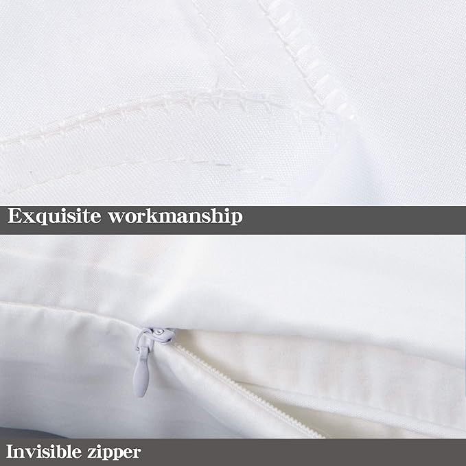 NTBAY Zippered Satin Body Pillow Pillowcase, Silky Slip Cooling Body Pillow Cover, Long Side Hidden Zipper, 20x54 Inches, Pure White