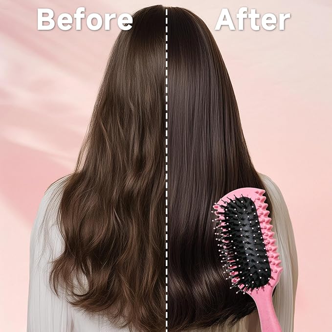 Curl Defining Brush, Curly Hair Brush Products With 3 Pcs Slick Back Hair Brush Set Bristle Brush Edge Control Teasing Comb for women (Blue)