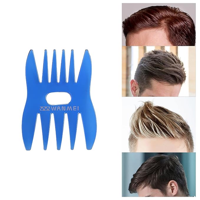 Tbestmax 6 Pcs Hair Comb Styling Set Tail Combs Afro Pick Pik Brushes African American Hair Brush Barber Blue