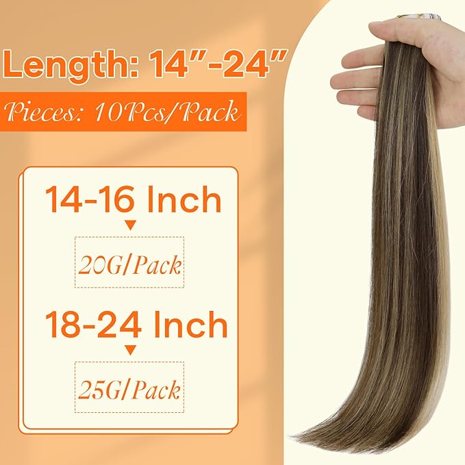 Full Shine Intact Tape in Hair Extensions Human Hair Color BM Machine Remy Tape in Extensions 25Gram Seamless Skin Weft Tape Hair Extensions 22 Inch Injection Virgin Tape Extensions 10Pcs