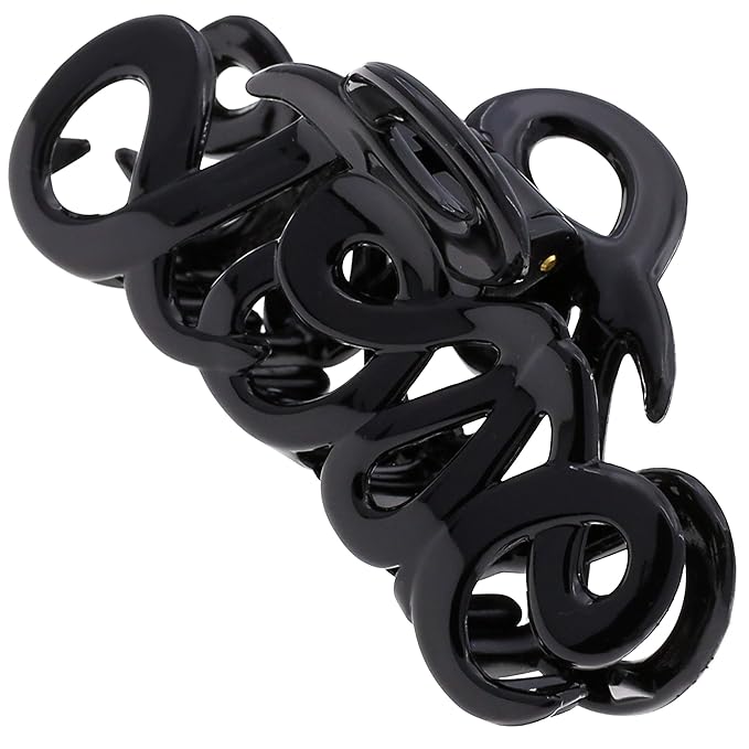 Camila Paris CP3026 French Hair Clip for Women, 3.25 inch Girls Hair Claw Clips Jaw Black Cellulose, Fashion Durable and Styling Hair Accessories for Women, Strong Hold No Slip Grip, Made in France
