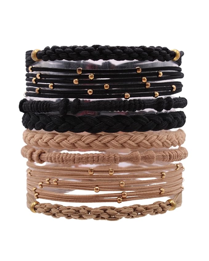 Gypsea Bands Hair Tie Bracelets for Men, Women & Kids - Set of 10 (Bali)