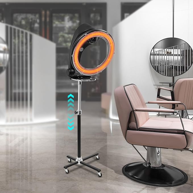 Hair Steamer Professional Salon Steamer,Stand Hair Dryer,Orbiting Rotating Hair Processor with Wheels,3 in 1 Orbiting Hair Dryer,HairDryer Accelerator, Perm Styling