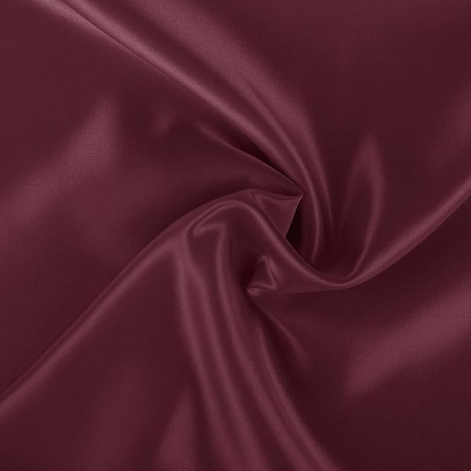 BLISSFORD Satin Pillowcase with Zipper, for Hair and Skin Care, Feels Soft and Cool Like a Silk Pillowcase, Satin Pillow Cases 2 Pack, Slik Pillow Cover, Burgundy, Standard, Set of 2