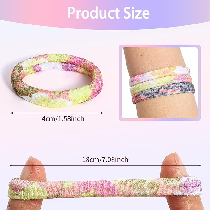 Bessrung 50 Pack Seamless Hair Ties, No Damage Elastics Hair Ties for Women Girls, Soft Stretchy Ponytail Holders for Thin Thick Hair, Snag-Free Hair Bands Christmas Gift(Orange)