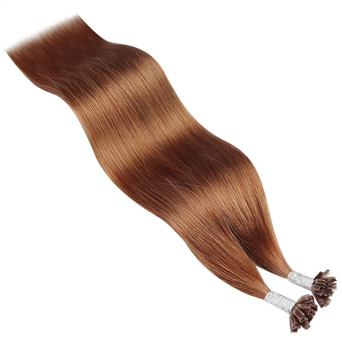 YoungSee Utip Hair Extensions Human Hair Copper U Tip Hair Extensions Remy Hair Copper 50s/50G Keratin UTips Extension Real Human Hair 18inch