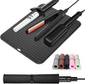 Quccefods Large Heat Resistant Silicone Mat for Hair Tools: Curling Iron, Flat Iron, Hair Straightener - Portable Hair Styling Pad Cover